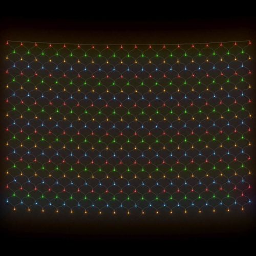 Коледна светеща мрежа цветна 3x2 м 204 LED за закрито/открито