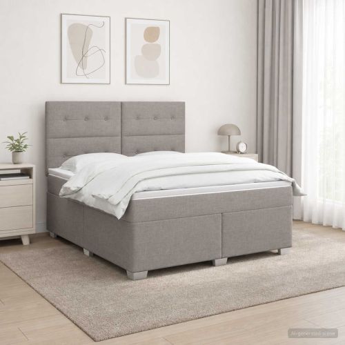 Континентално легло с матрак Таупе 140 x 190 cm Текстил