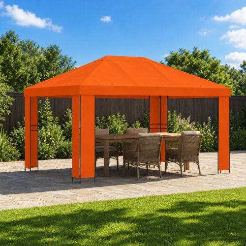 Шатра 4 × 3 m Оранжево Полиестер и стомана 190 gsm