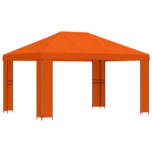 Шатра 4 × 3 m Оранжево Полиестер и стомана 190 gsm