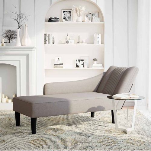 Шезлонг с десен подлакътник Taupe Fabric
