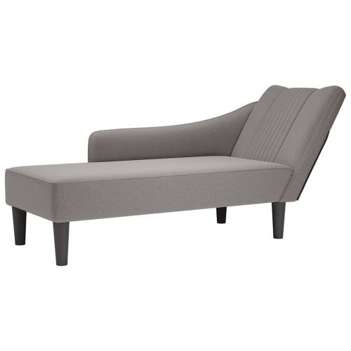 Шезлонг с десен подлакътник Taupe Fabric