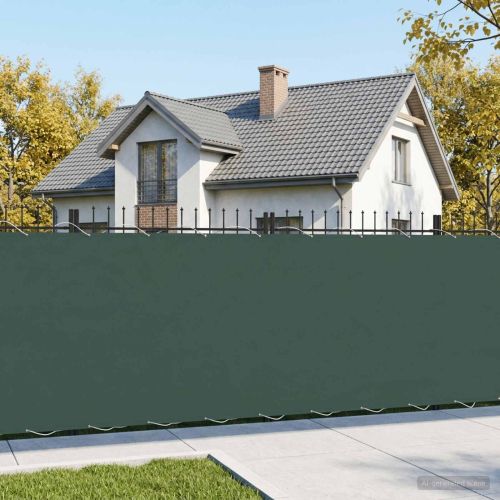 Прозорец за балкон 150 x 500 cm Тъкан с PU покритие Тъмнозелено