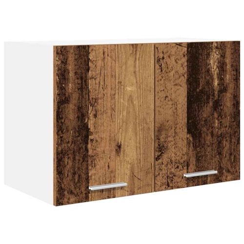 Висящ шкаф Стара дървесина и бяло 60 x 31 x 40 см