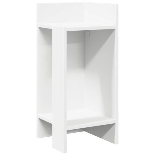 Странични маси с рафт, 2 бр, бели, 25,5x27x60 см