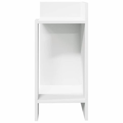 Странични маси с рафт, 2 бр, бели, 25,5x27x60 см