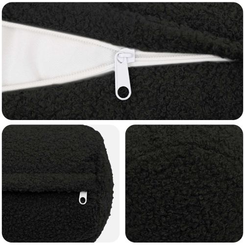 Калъфка за възглавница 2 pcs HEERLEN Черно Ø 15 x 40 см Букле
