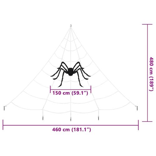 Декорация за Хелоуин с паяци и мрежи 4 бр. Черно и бяло 150 cm