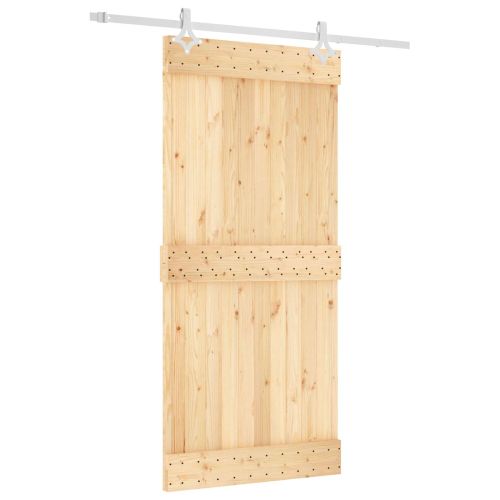 Преплъзваща се врата 95 x 210 cm Естествено и бяло