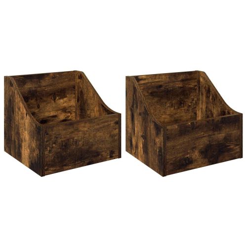 Кутия за LP записи 2 бр. Опушен дъб 37 x 33 x 32 см