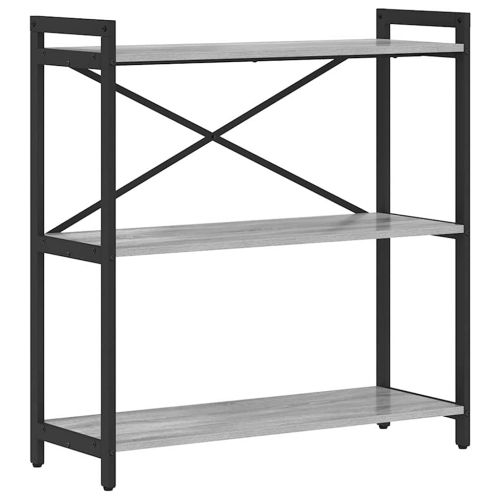 Рафт за книги 80 x 30 x 85 cm Инженерна дървесина Сив сонома