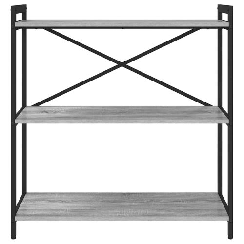 Рафт за книги 80 x 30 x 85 cm Инженерна дървесина Сив сонома