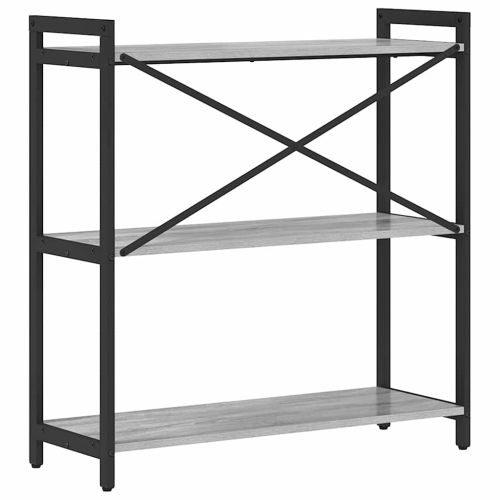 Рафт за книги 80 x 30 x 85 cm Инженерна дървесина Сив сонома