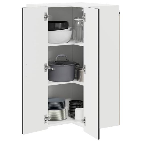 Стенно ъглово шкафче PORTO Черно 57 x 57 x 100 см