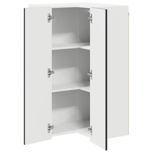 Стенно ъглово шкафче PORTO Черно 57 x 57 x 100 см