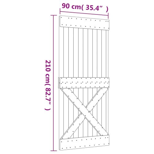Преплъзваща се врата 90 x 210 cm Естествено и бяло