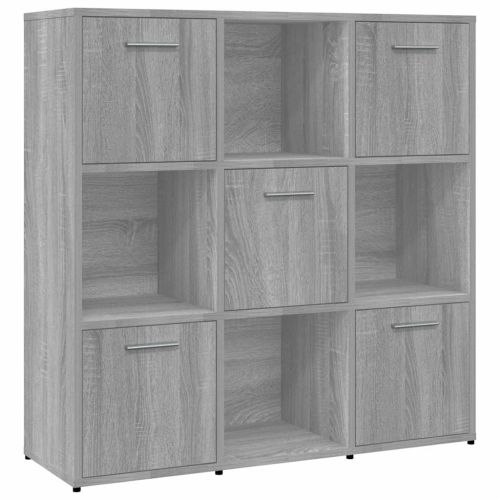 Библиотека, сив сонома, 90x30x90 см, инженерно дърво