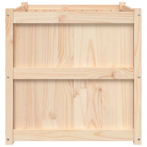 Градински сандък, 70x70x70 см, борово дърво масив