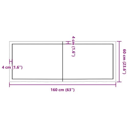 Плот за баня тъмнокафяв 160x60x(2-4)см обработено масивно дърво