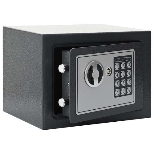 Цифров сейф с заключване Тъмносив 23 x 17 x 17 см Стомана