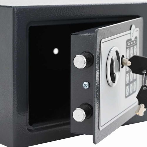 Цифров сейф с заключване Тъмносив 23 x 17 x 17 см Стомана