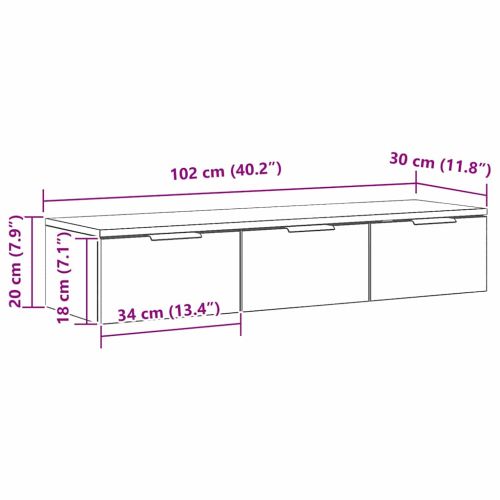 Стенен шкаф Черния дъб 102 x 30 x 20 см Инженерна дървесина