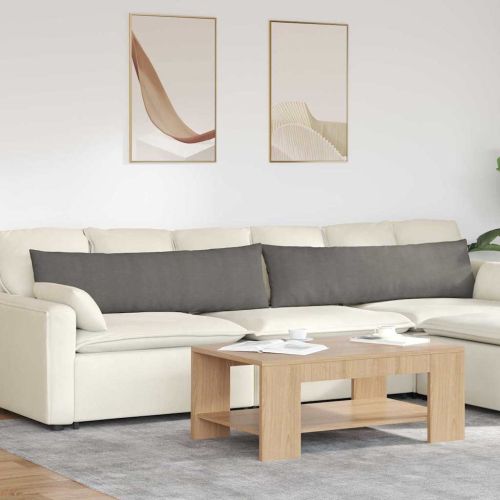 Диван възглавници 2 pcs Светлосиво 145 x 40 см Кордюрова тъкан