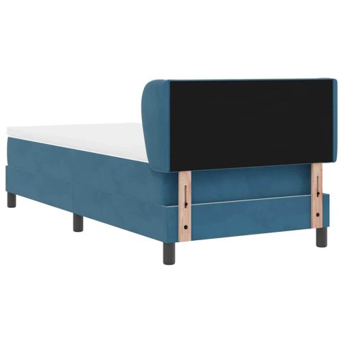 Легло с пружинирана основа Тъмносиньо 90 x 190 cm Кадифе