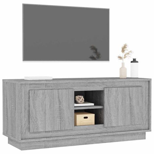 ТВ шкаф, сив сонома, 102x35x45 см, инженерно дърво