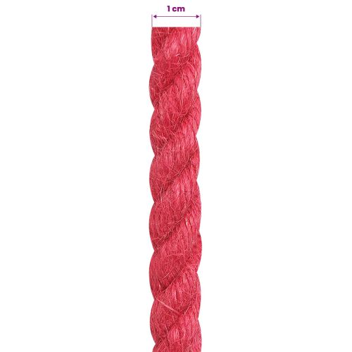 Въже от юта 10 mm Червено 100% Тоса юта