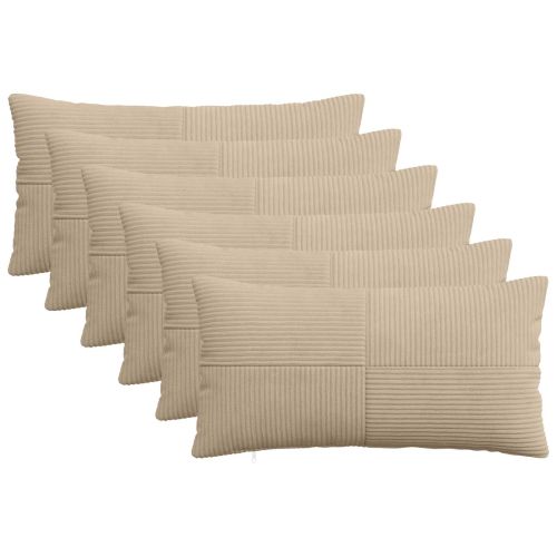 Калъфка за възглавница 6 pcs ALMELO Таупе 40 x 70 cm кордурой