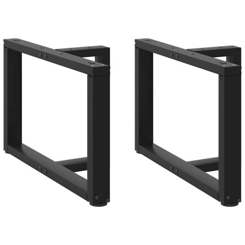 Крака за масичка за кафе, Т-образни, 2 бр., черни, 70x25x(42-43) см, стомана