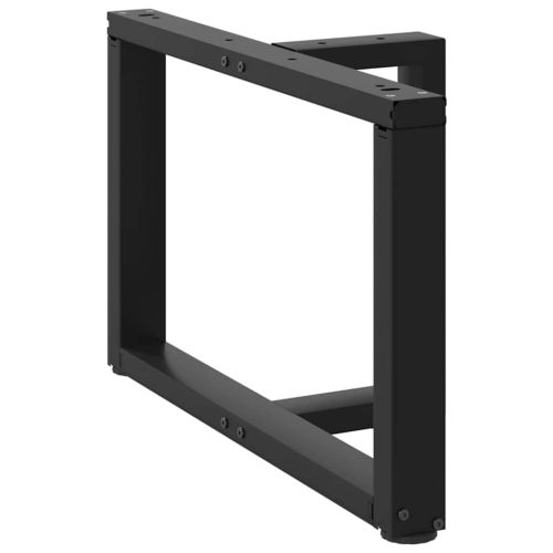 Крака за масичка за кафе, Т-образни, 2 бр., черни, 70x25x(42-43) см, стомана