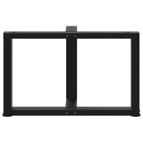 Крака за масичка за кафе, Т-образни, 2 бр., черни, 70x25x(42-43) см, стомана