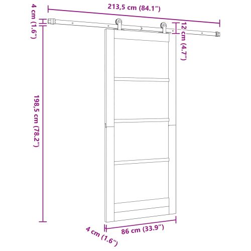 Преплъзваща се врата ORKDAL 86 x 198,5 см Натурално