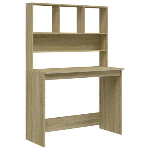 Бюро с рафтове, сонома дъб, 102x45x148 см, инженерно дърво