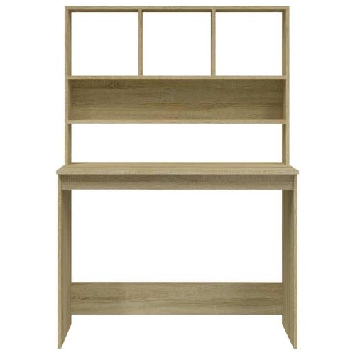 Бюро с рафтове, сонома дъб, 102x45x148 см, инженерно дърво