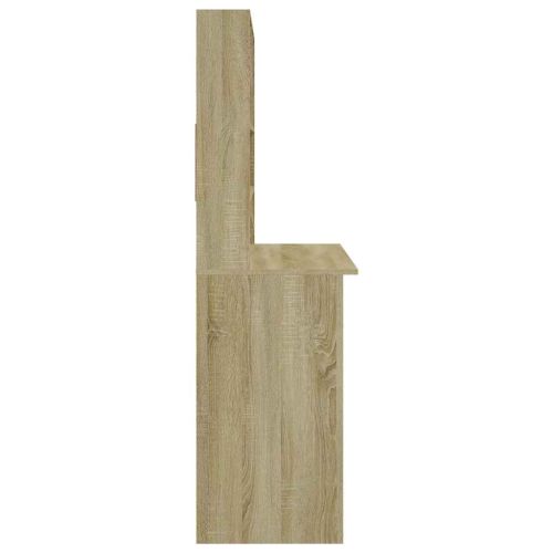 Бюро с рафтове, сонома дъб, 102x45x148 см, инженерно дърво