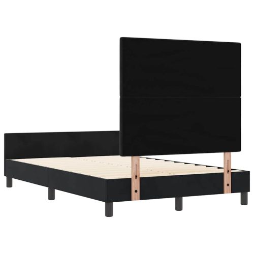 Легло с пружинирана основа с таблото Черно 120 x 200 cm Кадифе
