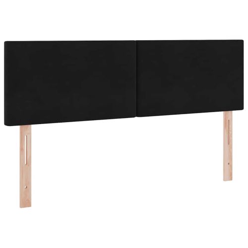 Легло с място за съхранение с таблото Черно 140 x 200 cm Кадифе