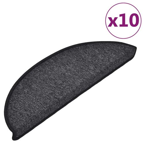 Изтривалки за стълби, 10 бр., 56x17x3 см, антрацит, полукръгли