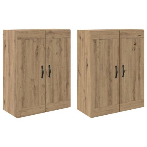 Стенно монтиран шкаф 2 бр. Дъб 69,5 x 34 x 90 см