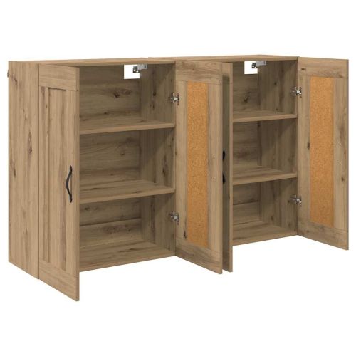 Стенно монтиран шкаф 2 бр. Дъб 69,5 x 34 x 90 см