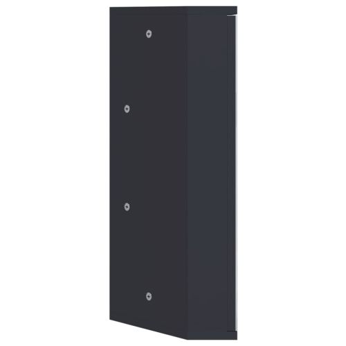 Ъглов шкаф с огледало за баня сив 30x24x60 см