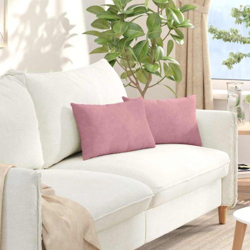 Диван възглавници 2 pcs Розово 50 x 30 cm Кордюрова тъкан