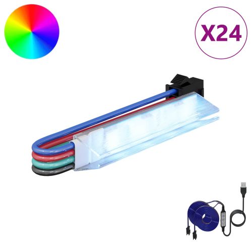 LED лента 12 бр. Черна и Многоцветна Мед и пластмаса