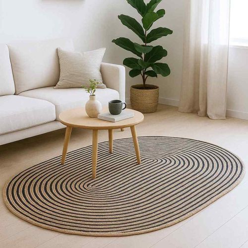 Килим за площ Естествено и черно 205 x 305 см юта