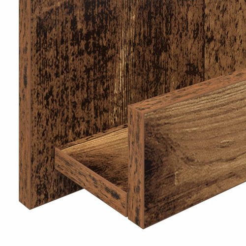 Етажерка за списания с рафт Старо дърво 43 x 11 x 102 см