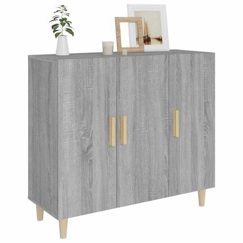 Сайдборд, Сив сонома, 90x34x80 см, инженерно дърво