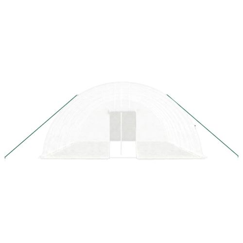 Оранжерия със стоманена рамка бяла 48 м² 8x6x2,85 м